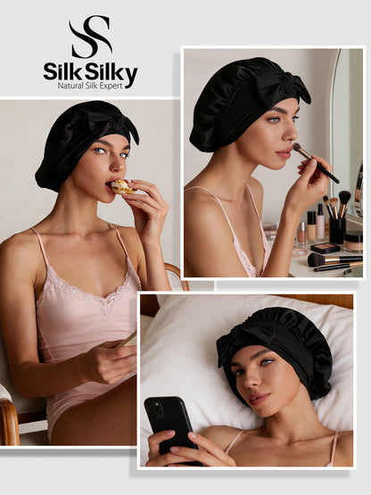 Pure Silk Bowknot Tie Bonnet