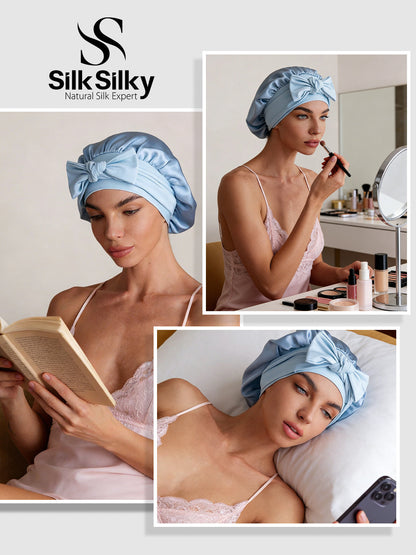 Pure Silk Bowknot Tie Bonnet