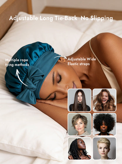 Pure Silk Bowknot Tie Bonnet