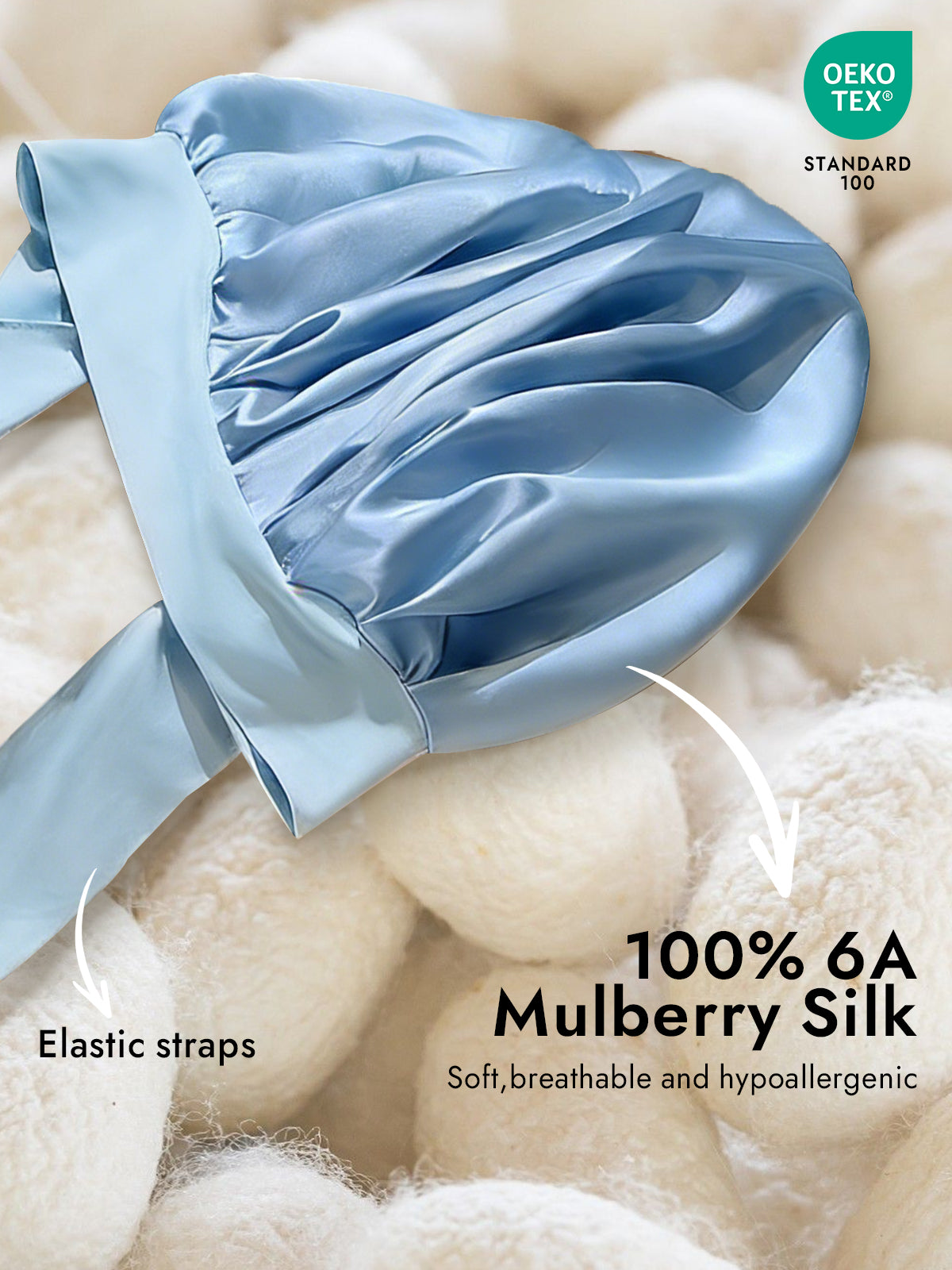 Pure Silk Bowknot Tie Bonnet