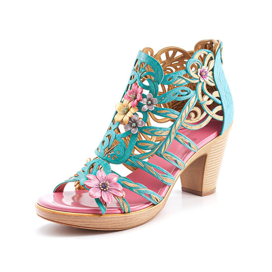 Blooming Vine Romantic Cutout Sandals