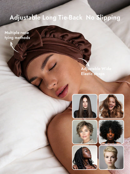 Pure Silk Bowknot Tie Bonnet