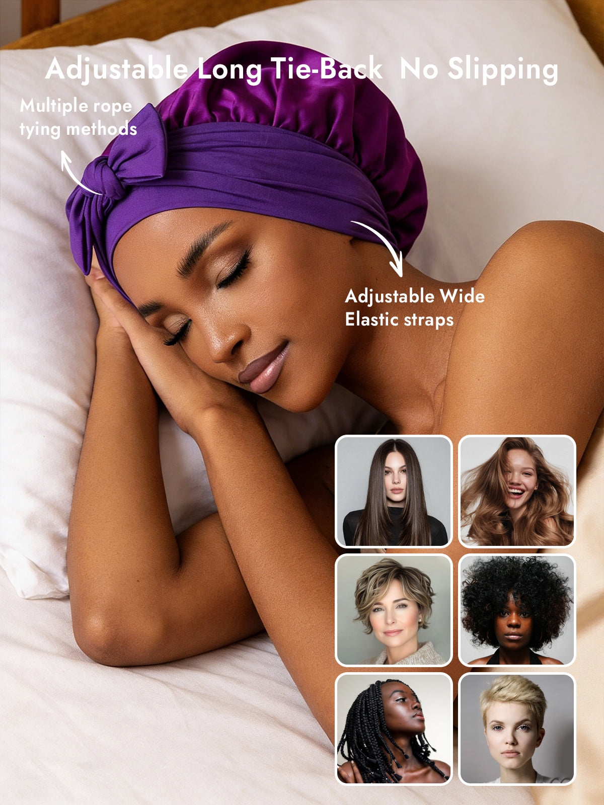 Pure Silk Bowknot Tie Bonnet