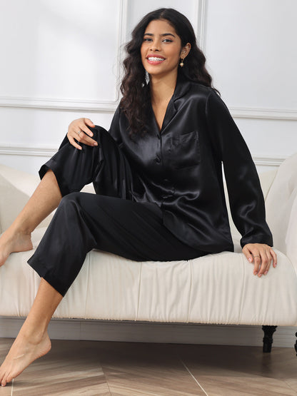 Women's Pure Silk Long Sleeve Pajamas Set