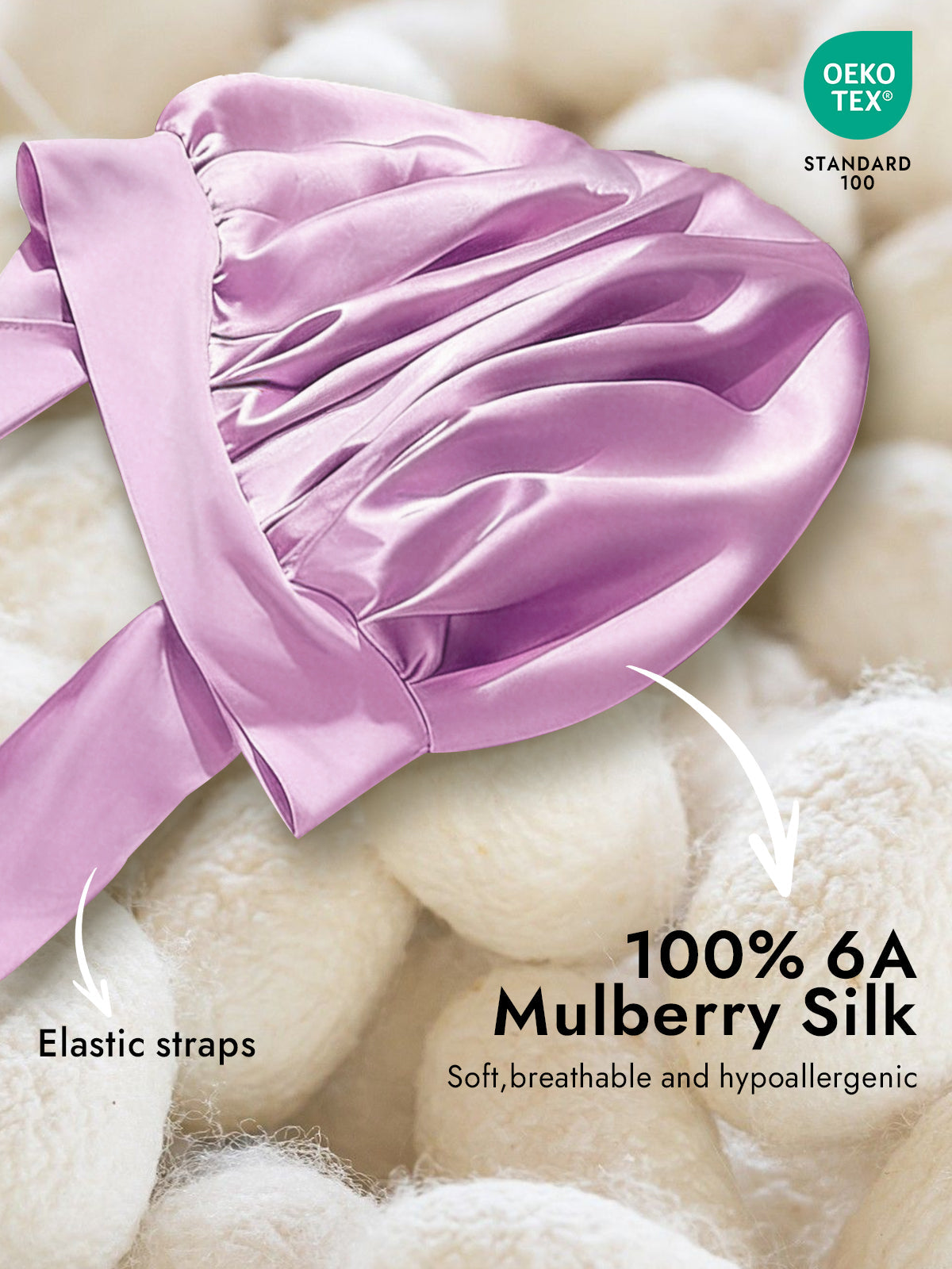 Pure Silk Bowknot Tie Bonnet