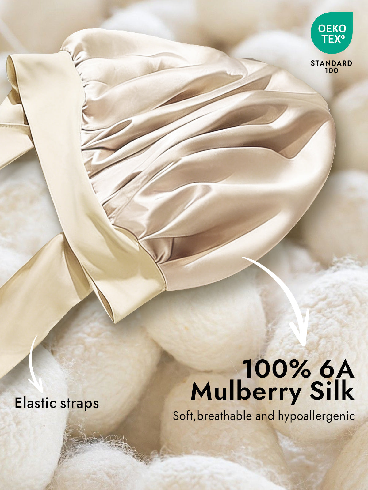 Pure Silk Bowknot Tie Bonnet