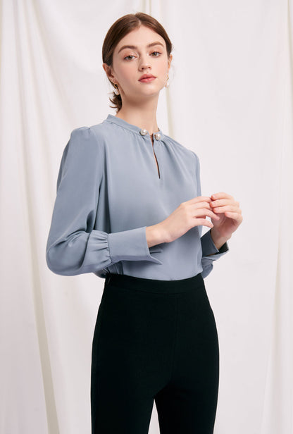 Buvette Pearl Blouse - Dusty Blue