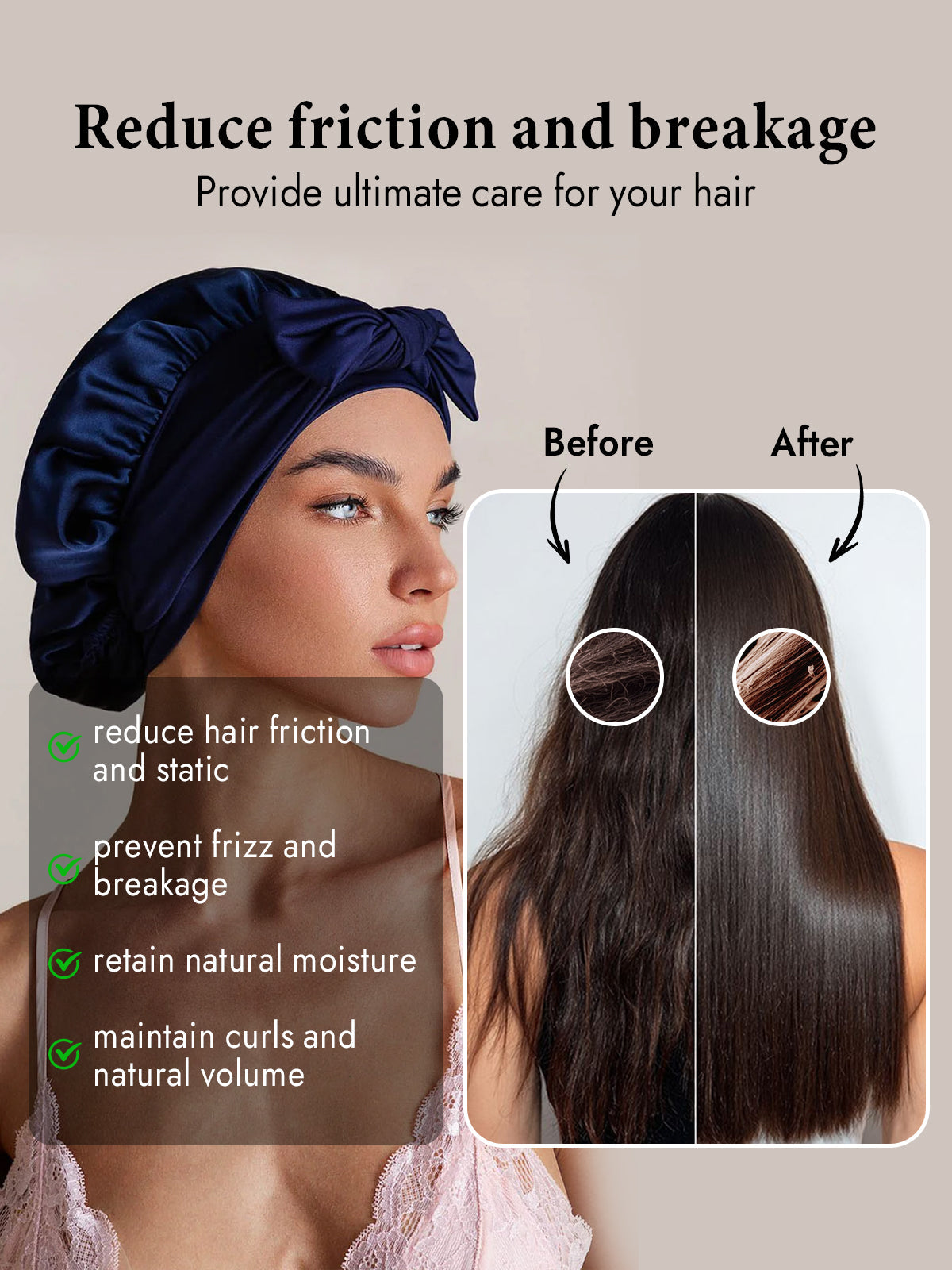 Pure Silk Bowknot Tie Bonnet