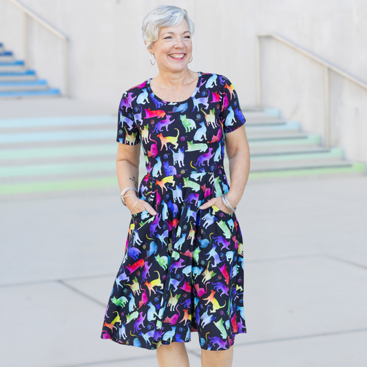 Rainbow Cats String Theory Twirl Dress