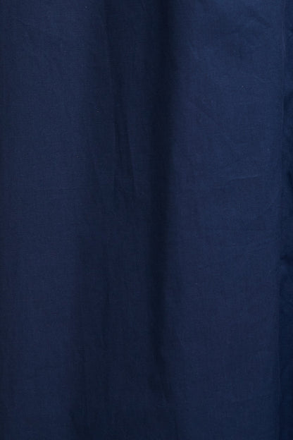 Refined Edge Midi Shirt Dress in Navy Cotton
