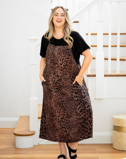 Apron Dress - Leopard