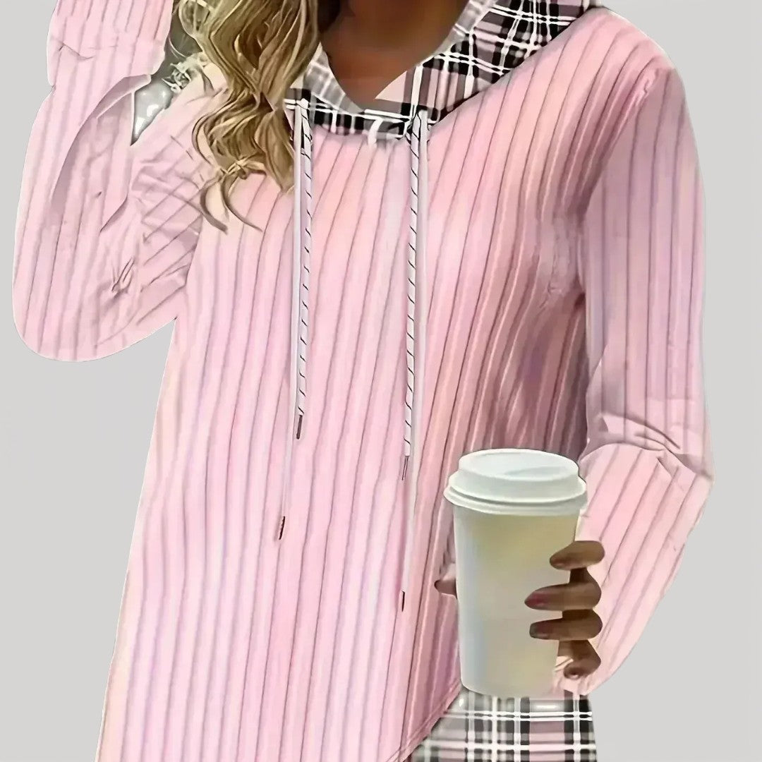 ELODIE – RELAXED CHECK HOODIE