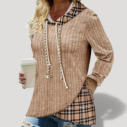 ELODIE – RELAXED CHECK HOODIE