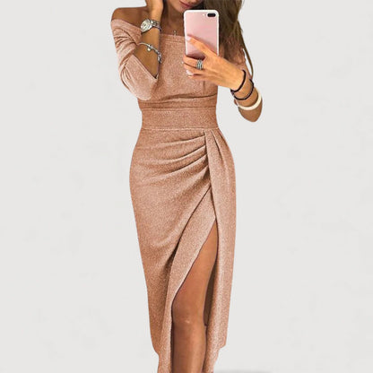 LERAYA – OFF-SHOULDER MIDI DRESS