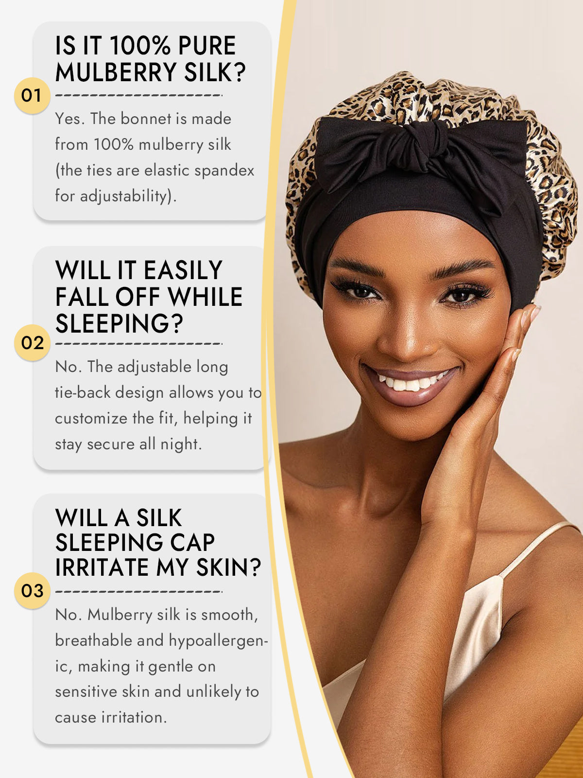 Pure Silk Bowknot Tie Bonnet