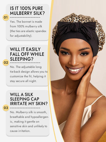 Pure Silk Bowknot Tie Bonnet