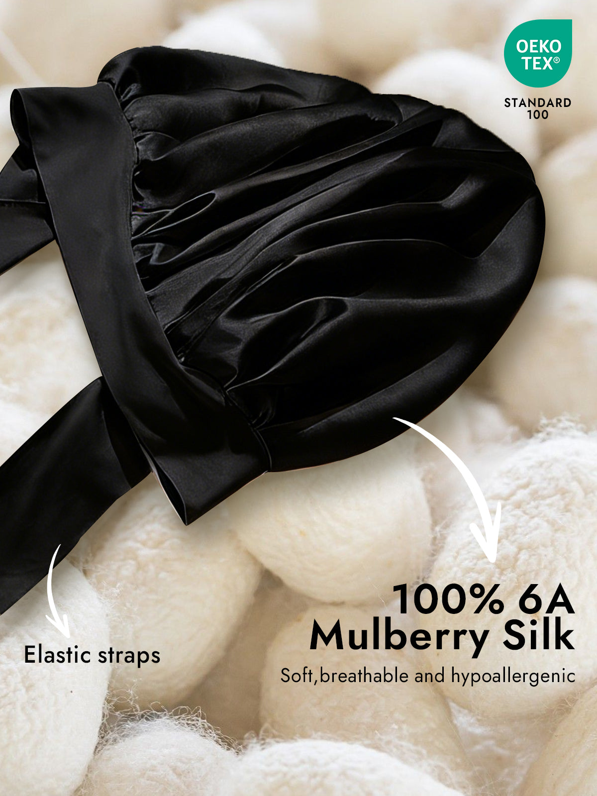 Pure Silk Bowknot Tie Bonnet
