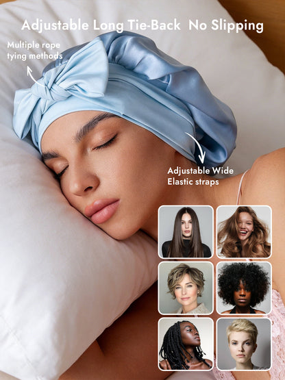 Pure Silk Bowknot Tie Bonnet