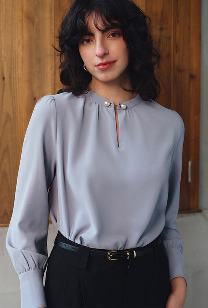 Buvette Pearl Blouse - Dusty Blue