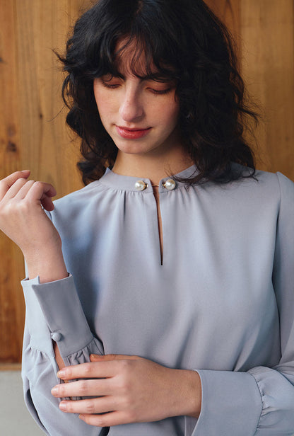 Buvette Pearl Blouse - Dusty Blue