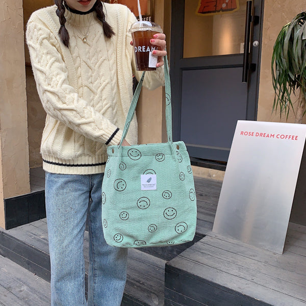 Corduroy Smile Bag