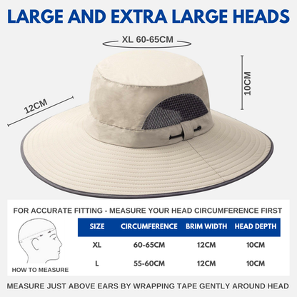 Big Head Extra Wide Brim Sun Hat