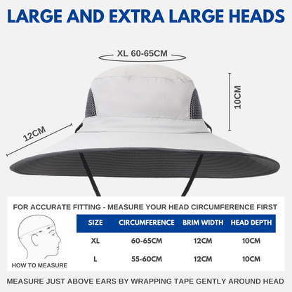 Big Head Extra Wide Brim Sun Hat