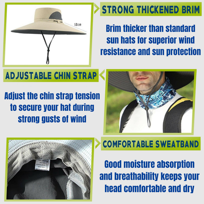 Big Head Extra Wide Brim Sun Hat