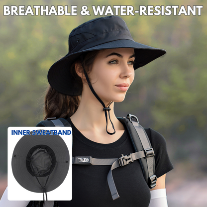 Wide Brim Ponytail Hole Sun Hat