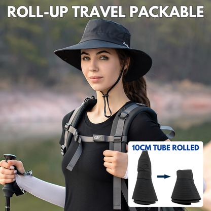 Wide Brim Ponytail Hole Sun Hat