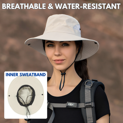 Wide Brim Ponytail Hole Sun Hat