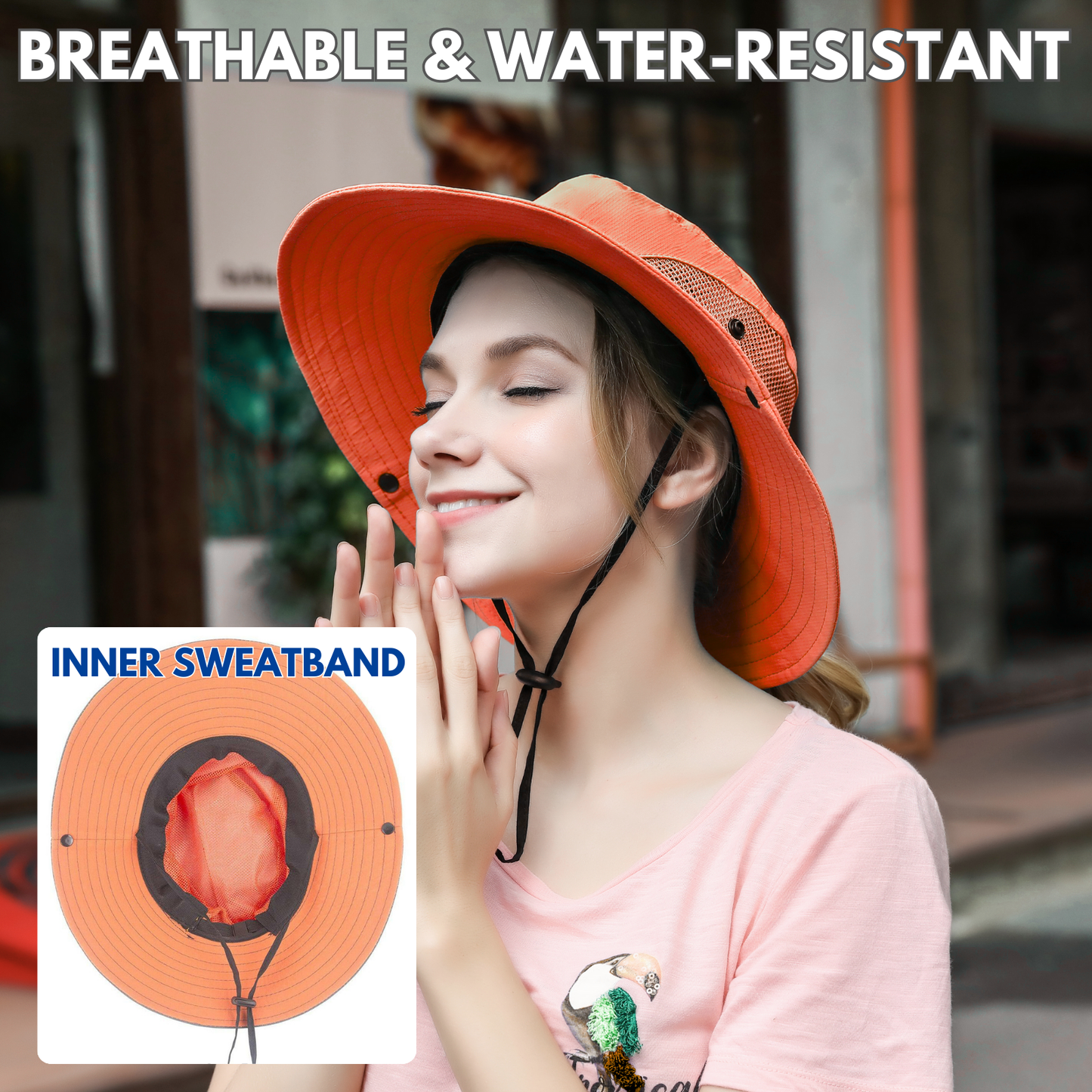 Wide Brim Ponytail Hole Sun Hat