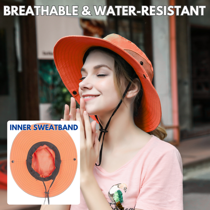 Wide Brim Ponytail Hole Sun Hat