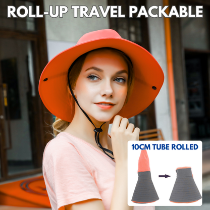 Wide Brim Ponytail Hole Sun Hat