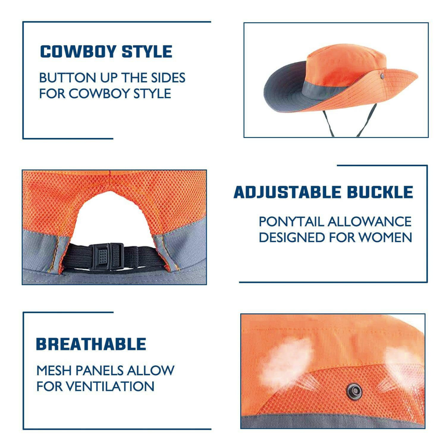 Wide Brim Ponytail Hole Sun Hat