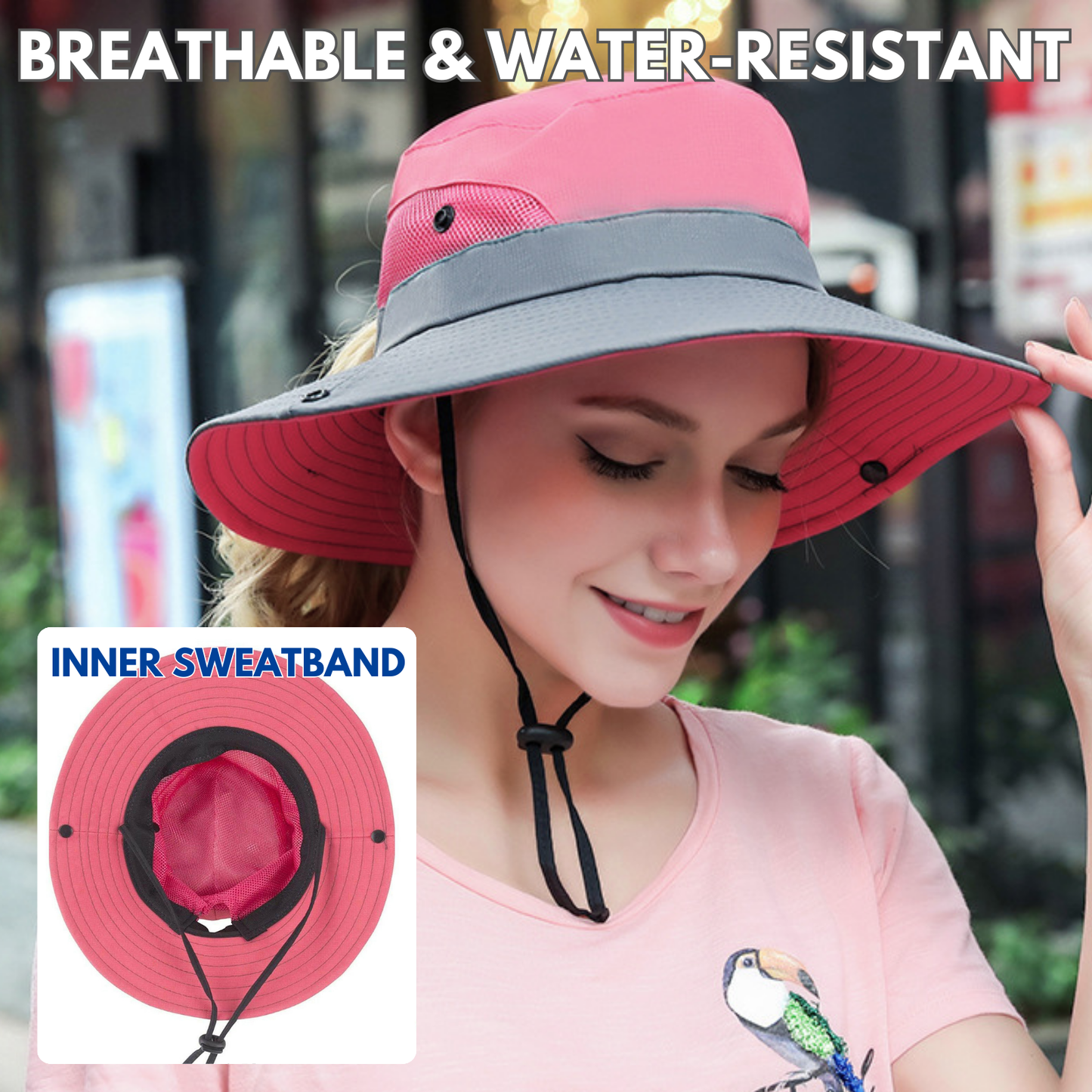 Wide Brim Ponytail Hole Sun Hat