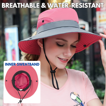 Wide Brim Ponytail Hole Sun Hat