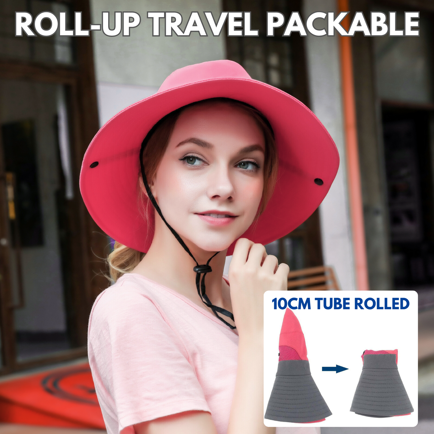 Wide Brim Ponytail Hole Sun Hat