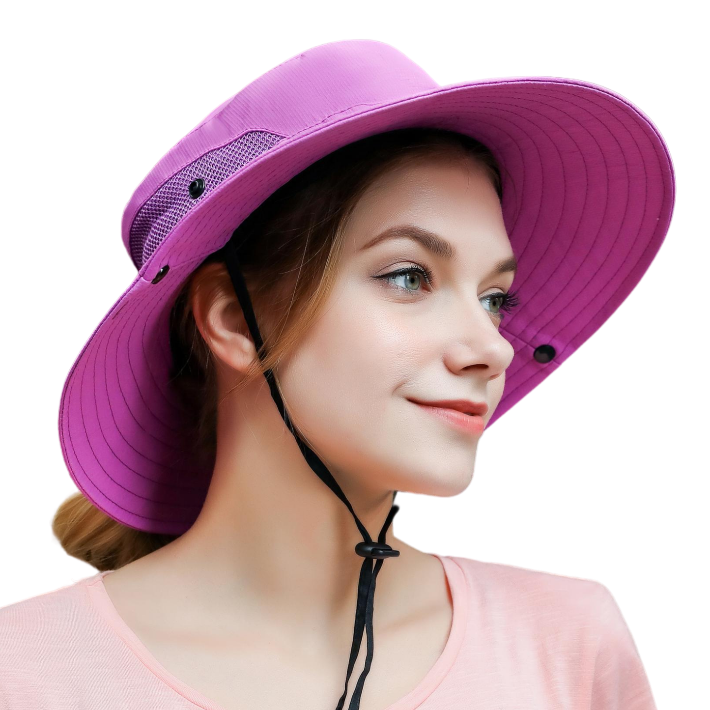 Wide Brim Ponytail Hole Sun Hat