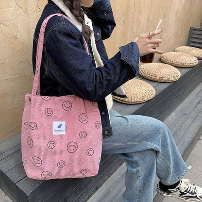 Corduroy Smile Bag