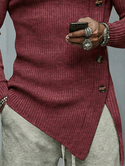 Stylish Asymmetric Cut Elastic Knit Top