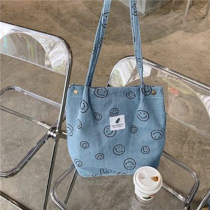 Corduroy Smile Bag