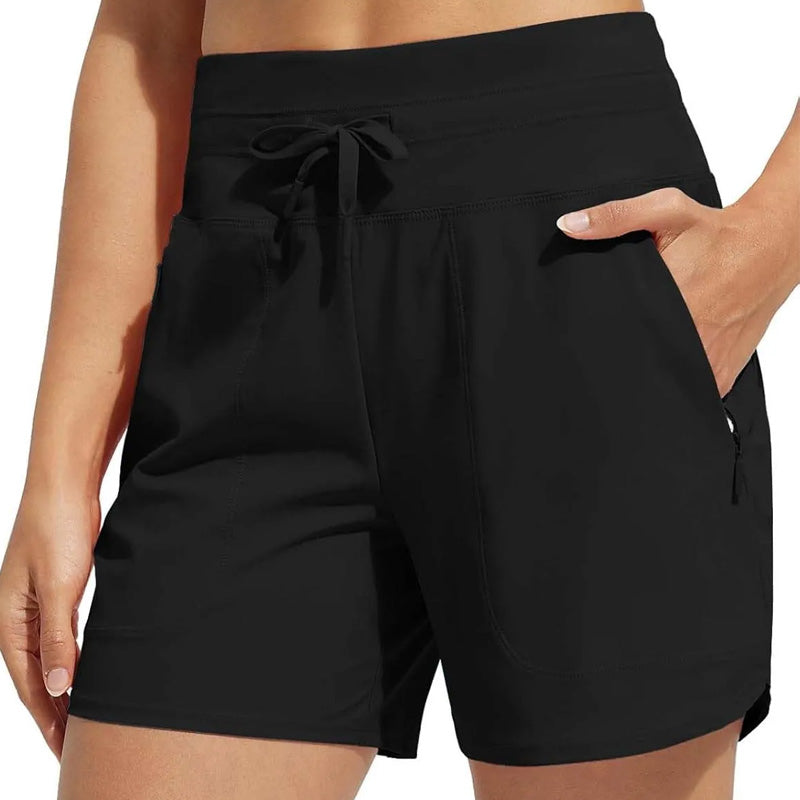 🌞NEW HOT SALE 60% OFF❄️Women's 5" Swim Board Shorts High Waisted Quick Dry Swimsuit Swimming Bottoms