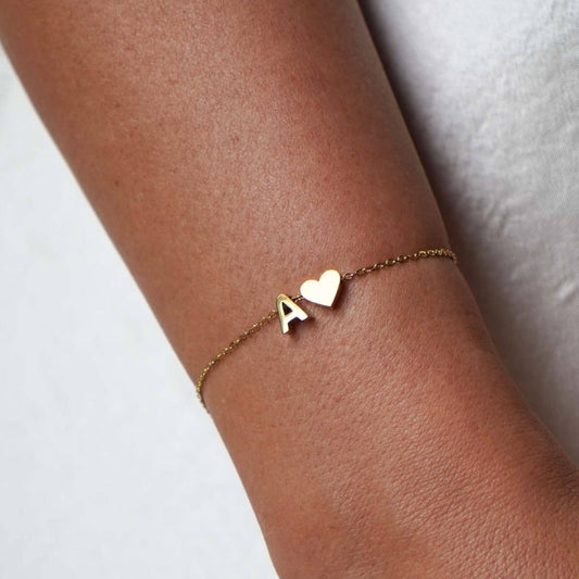 Personalised Sweet Heart Initial Bracelet