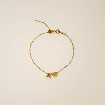 Personalised Sweet Heart Initial Bracelet