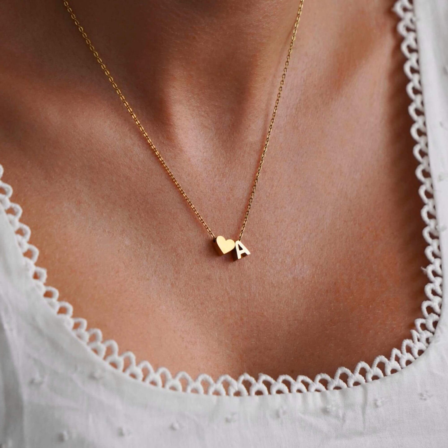 Personalised Sweet Heart Initial Necklace