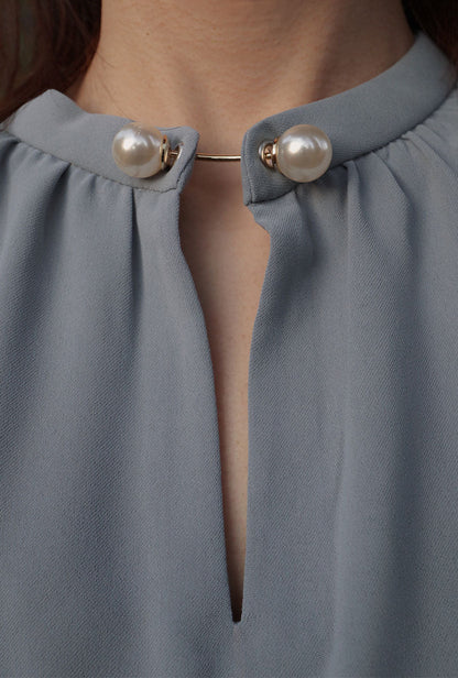 Buvette Pearl Blouse - Dusty Blue